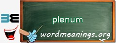 WordMeaning blackboard for plenum